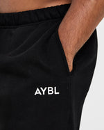 Essential Oversized Straight Leg Joggers - Noir