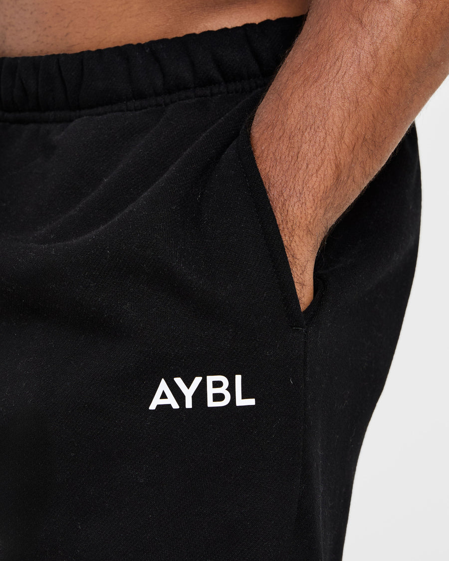 Essential Oversized Straight Leg Joggers - Noir