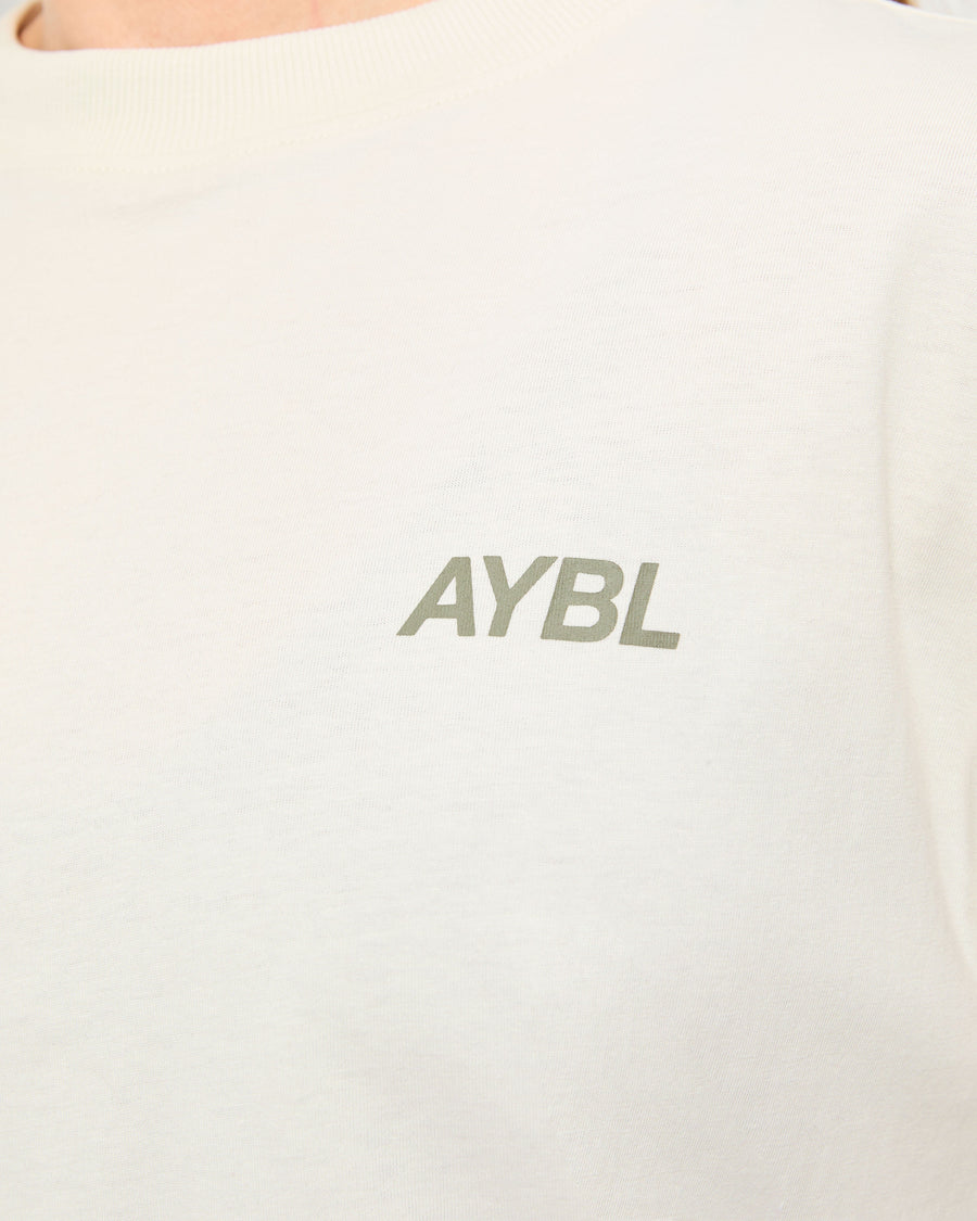 AYBL Sports Club Oversized T Shirt - Beige/Muted Olive