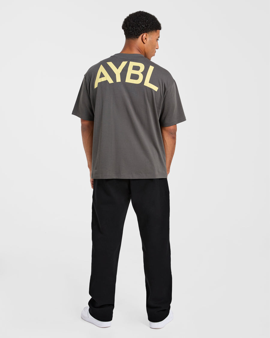 Essential Oversized T Shirt - Charcoal/Butter