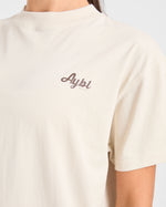 Sports Wellness Oversized T Shirt - Beige
