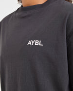 Lift Graphic Oversized T Shirt - Charcoal/Rose