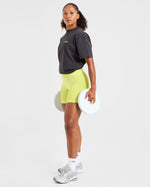 Lift Graphic Oversized T Shirt - Charcoal/Lime