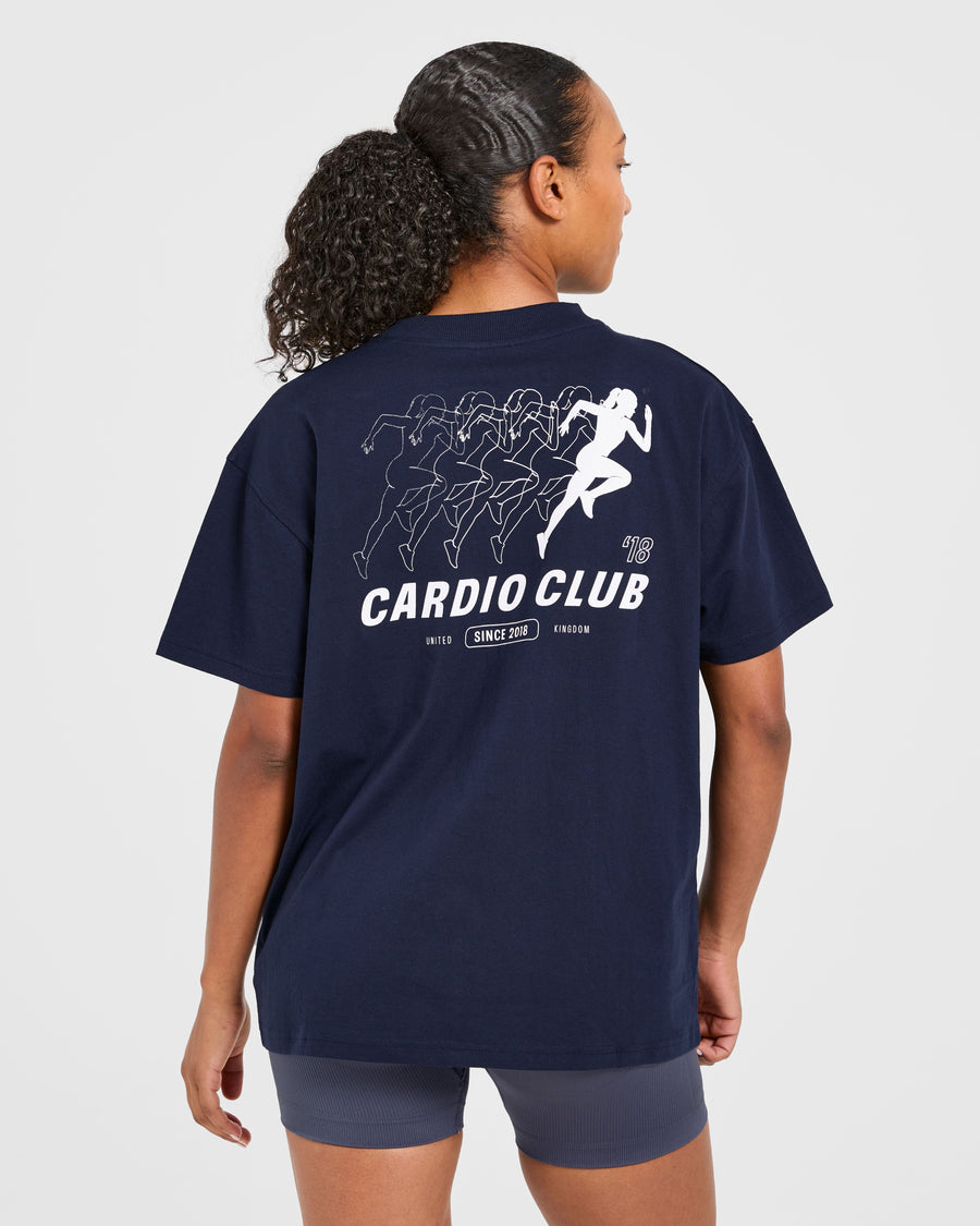 Cardio Club Oversized T Shirt - Navy