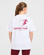 Cardio Club Oversized T Shirt - Blanc/Burgundy