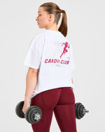 Cardio Club Oversized T Shirt - Blanc/Burgundy