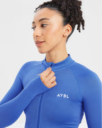 Empower Seamless Full Zip Jacket - Cobalt