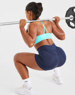Essential Ruched Sports Bra - Aqua Bleu