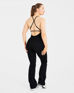 Sculpt Backless Flared All In One - Noir