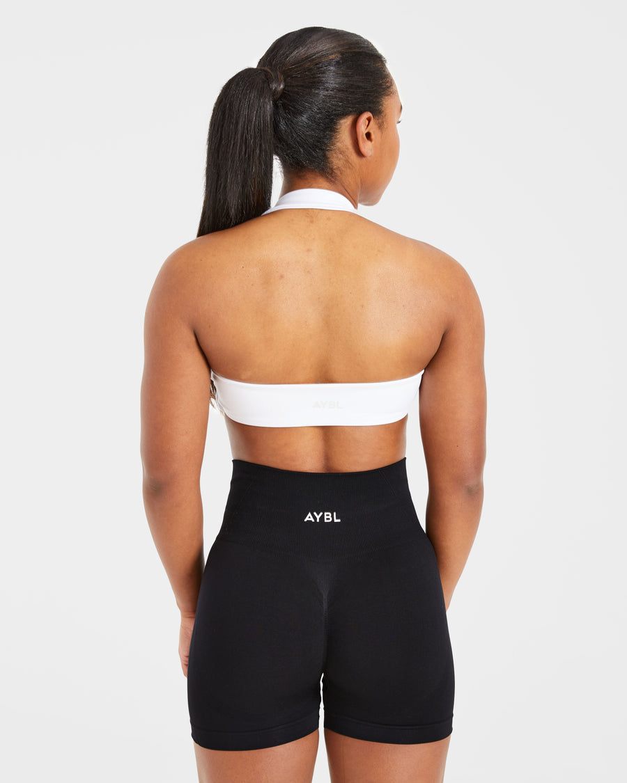 Essential Halterneck Sports Bra - Blanc