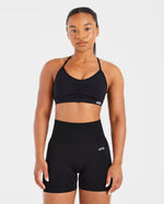 Essential Ruched Sports Bra - Noir