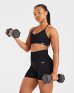 Essential Ruched Sports Bra - Noir