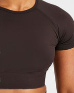 Empower Seamless Crop Top - Cocoa Marron
