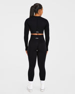 Empower Seamless Long Sleeve Crop Top - Noir