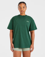Athletics Strength Club Oversized T Shirt - Forest Vert