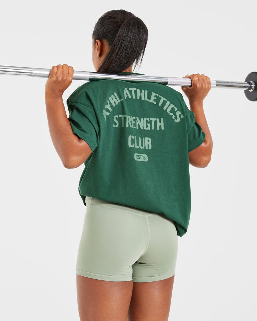 Athletics Strength Club Oversized T Shirt - Forest Vert