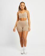 Essential Ruched Sports Bra - Mocha