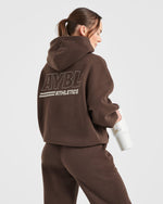 Athletics Track Oversized Hoodie - Brown/Sand