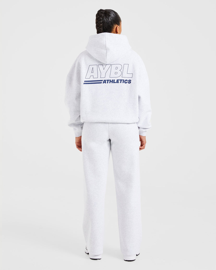 Athletics Track Oversized Hoodie - Heather Grey/Navy
