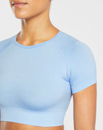 Empower Seamless Crop Top - Sky Bleu