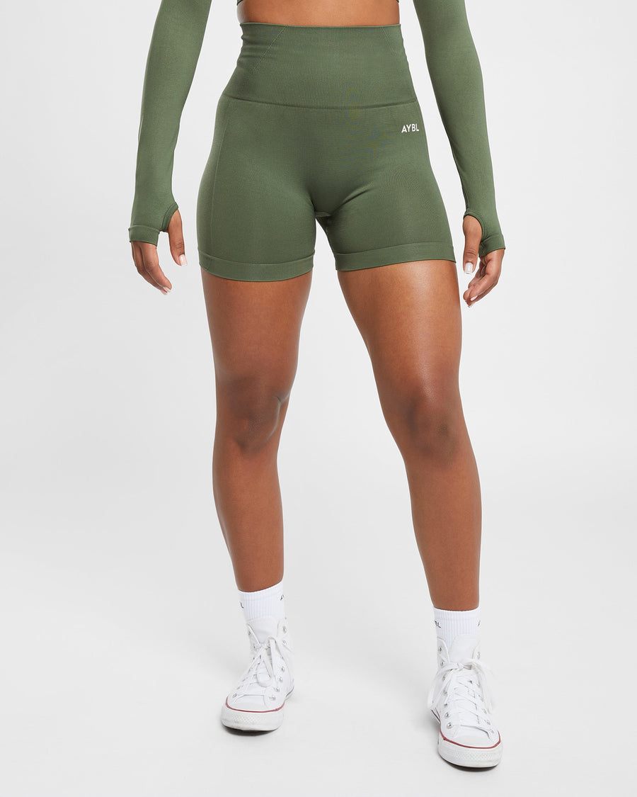 Empower Seamless Shorts - Khaki Vert