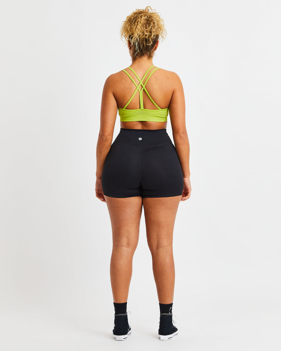 Essential Seamless Strappy Sports Bra - Lime Vert