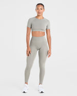 Staple Crop Top - Washed Olive