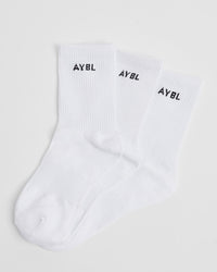 Everyday Crew Socks (3 Pack) - Blanc