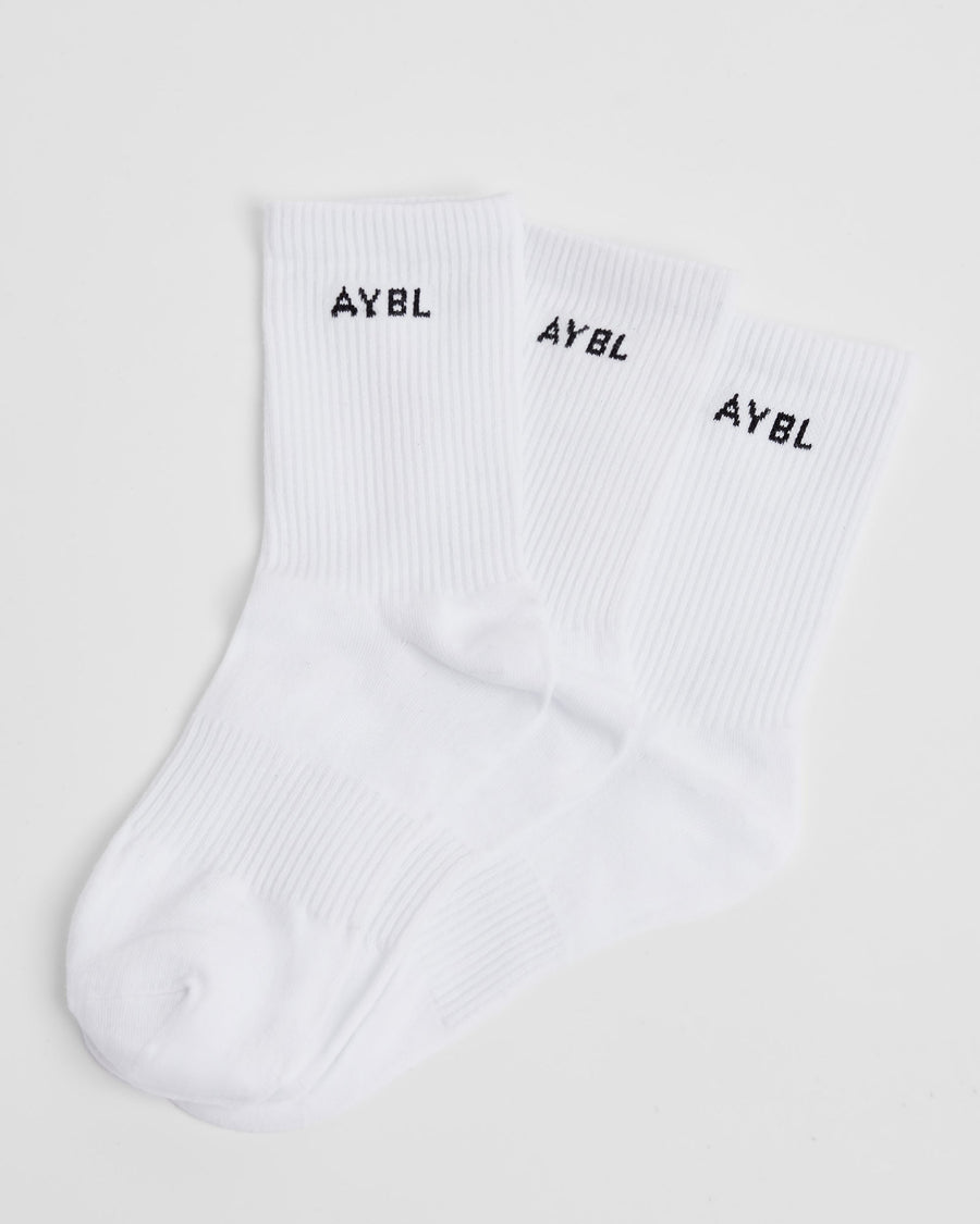 Everyday Crew Socks (3 Pack) - Blanc