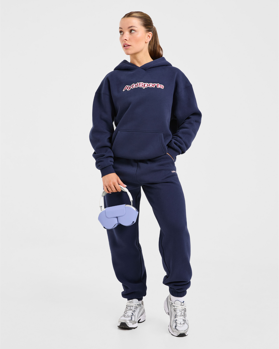 AYBL Sports Outline Oversized Hoodie - Navy