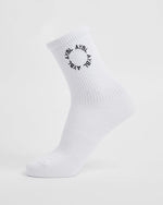 Everyday Embroidered Crew Socks (3 Pack) - Blanc
