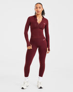 Empower Seamless Full Zip Jacket - Rouge Wine