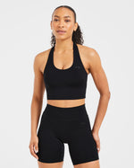 Staple Halterneck Crop Top - Noir