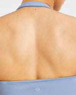 Staple Halterneck Crop Top - Slate Bleu