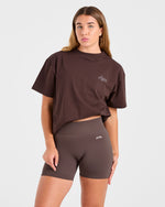 Sports Wellness Oversized T Shirt - Marron