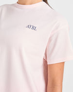 AYBL Sports Club Script Oversized T Shirt - Rose