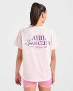 AYBL Sports Club Script Oversized T Shirt - Rose
