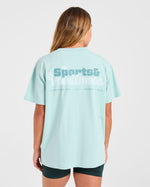 Sports Wellness Oversized T Shirt - Aqua Vert