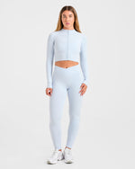 Sculpt Wrap Zip Up Jacket - Iced Bleu