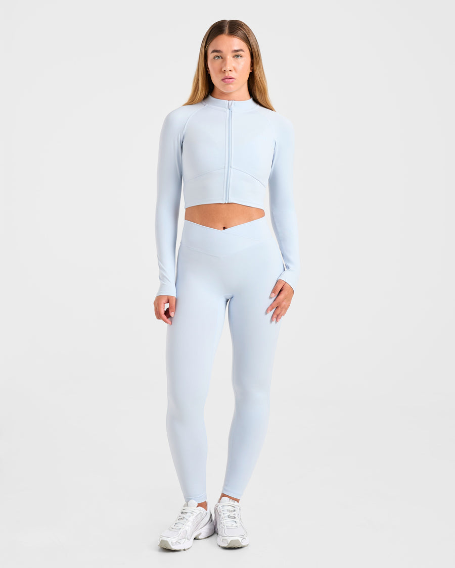 Sculpt Wrap Zip Up Jacket - Iced Bleu