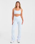 Sculpt Wrap Flared Leggings - Iced Bleu