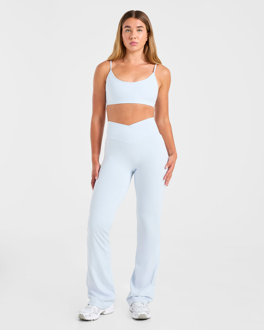 Sculpt Wrap Flared Leggings - Iced Bleu