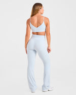 Sculpt Wrap Flared Leggings - Iced Bleu