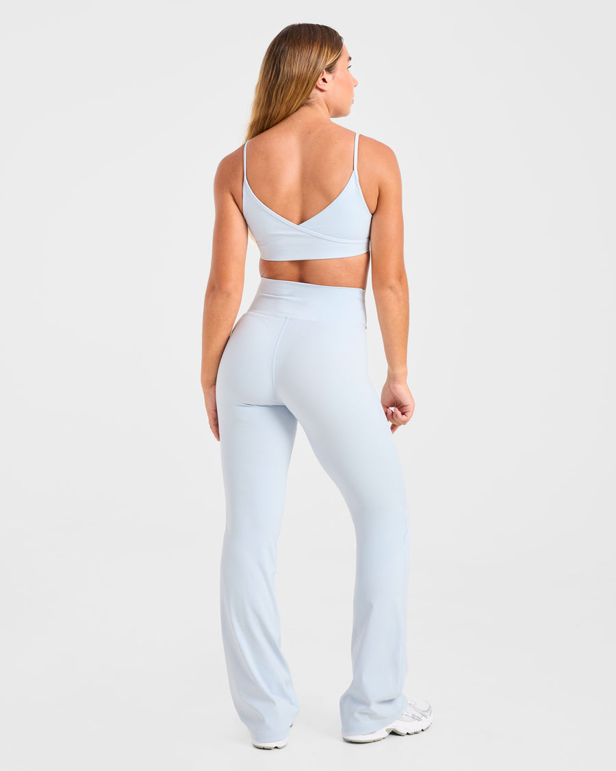 Sculpt Wrap Flared Leggings - Iced Bleu
