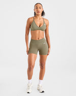 Adapt Seamless Shorts | 4.5" - Muted Olive