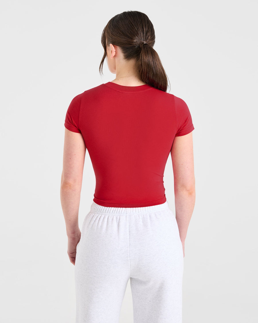 Just a Gym Girl Baby Tee - Red