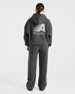 Retro Athletics Oversized Hoodie - Charcoal