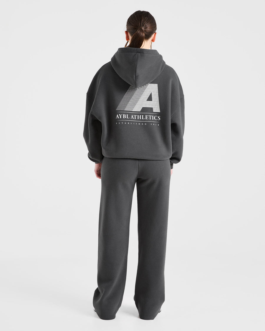 Retro Athletics Oversized Straight Leg Joggers - Charcoal