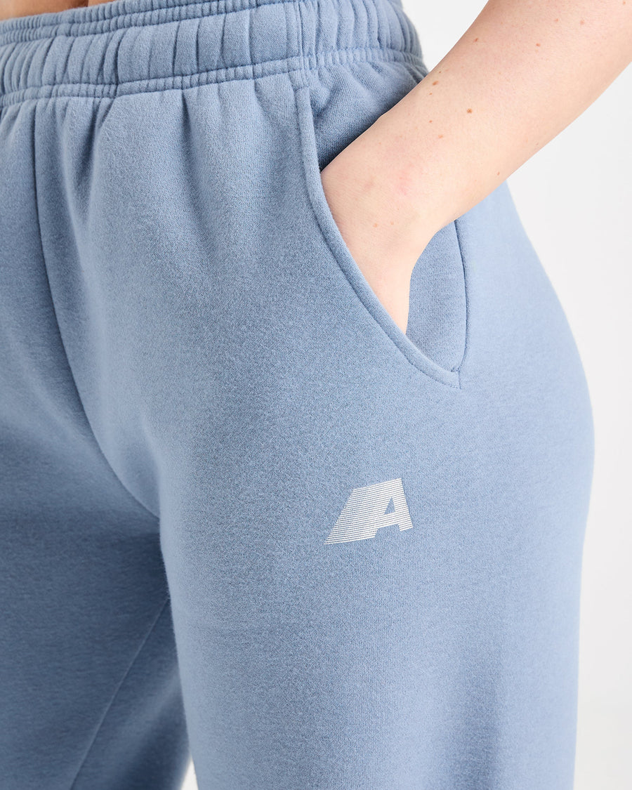 Retro Athletics Oversized Straight Leg Joggers - Vintage Bleu