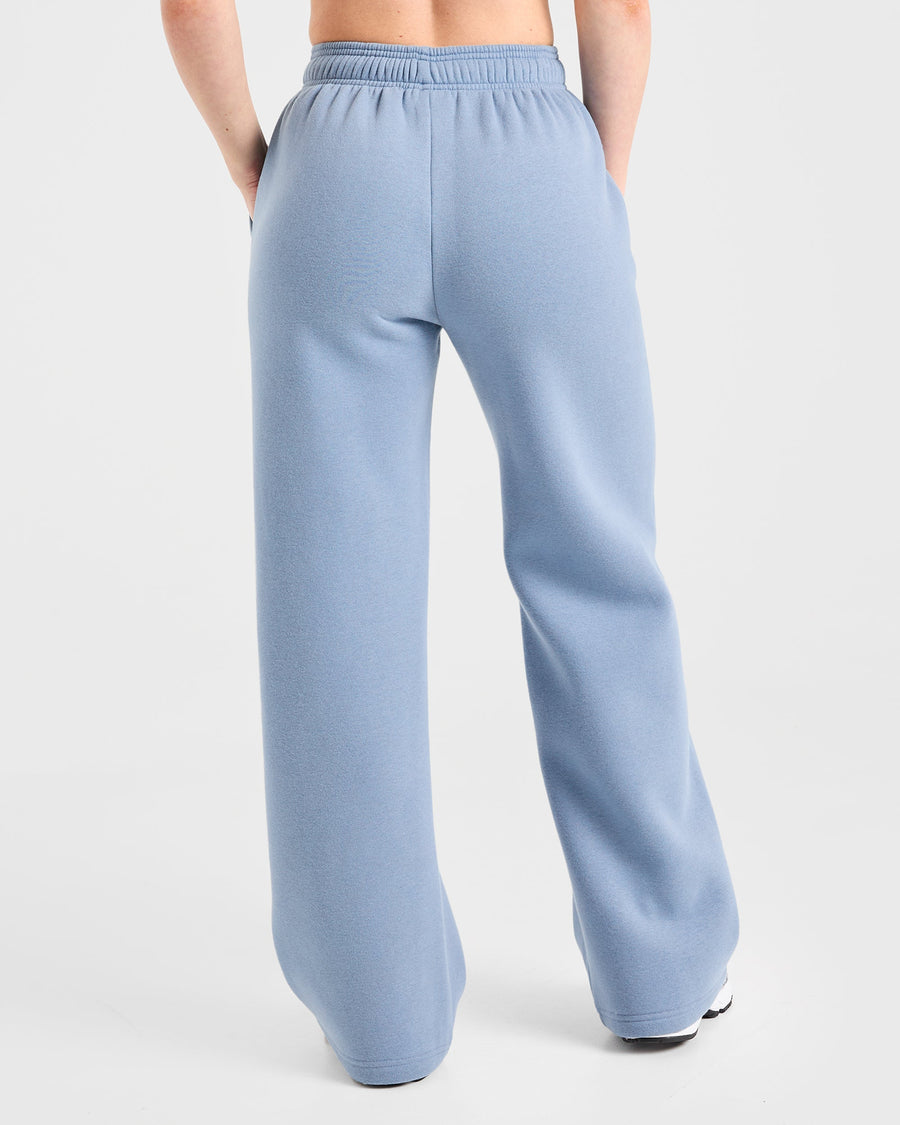 Retro Athletics Oversized Straight Leg Joggers - Vintage Bleu